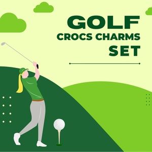 Crocs Charms 9 Piece NEW Set GOLF
